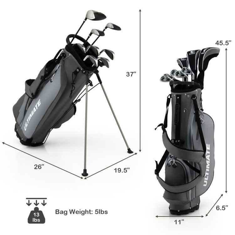 Complete Golf Clubs Package Set with Free Putter & Stand Bag for Men Women