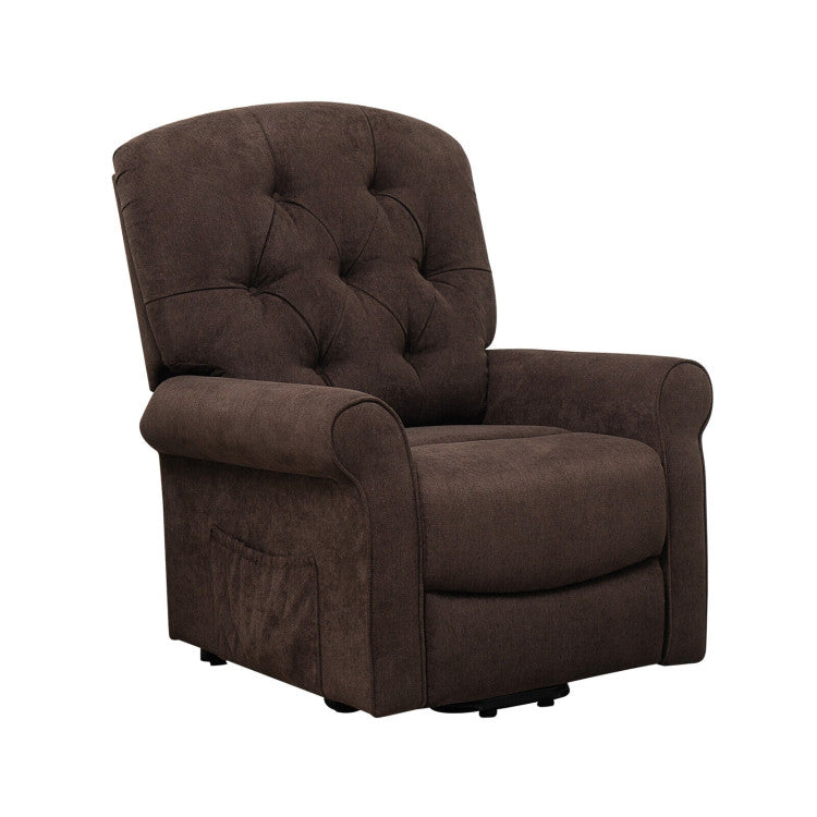 Power Lift Chair Electric Recliner Sofa with Adjustable Backrest Footrest and Side Pocket for Elderly