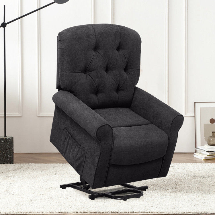 Power Lift Chair Electric Recliner Sofa with Adjustable Backrest Footrest and Side Pocket for Elderly