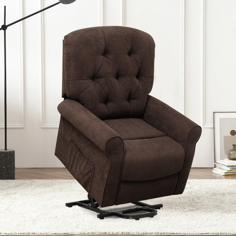 Power Lift Chair Electric Recliner Sofa with Adjustable Backrest Footrest and Side Pocket for Elderly