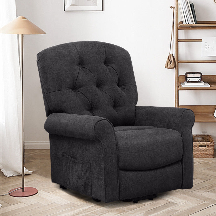 Power Lift Chair Electric Recliner Sofa with Adjustable Backrest Footrest and Side Pocket for Elderly
