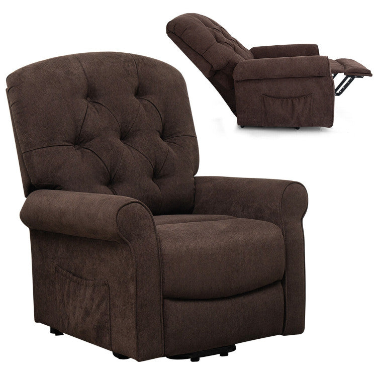 Power Lift Chair Electric Recliner Sofa with Adjustable Backrest Footrest and Side Pocket for Elderly