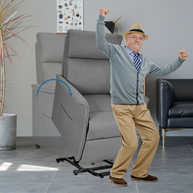 Power Lift Massage Recliner Chair Soft Warm Fabric Sofa Lounge Chair Home Theater Seating with Remote Control and Heavy Padded Cushion for Elderly