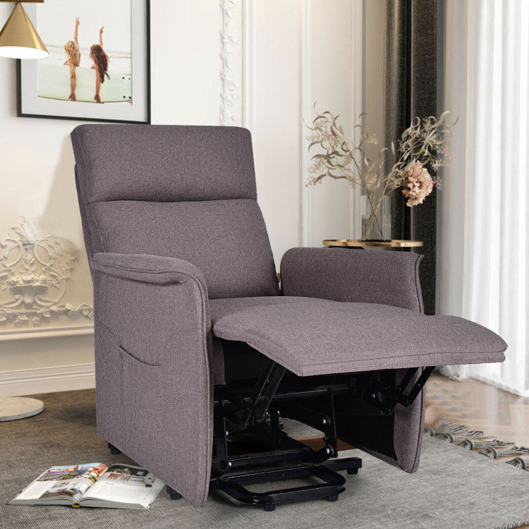 Power Lift Massage Recliner Chair Soft Warm Fabric Sofa Lounge Chair Home Theater Seating with Remote Control and Heavy Padded Cushion for Elderly