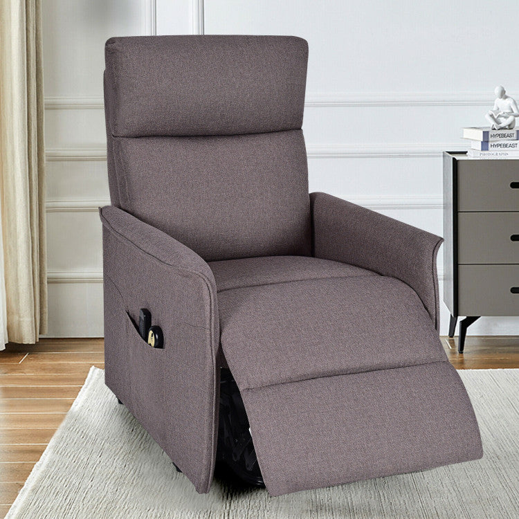 Power Lift Massage Recliner Chair Soft Warm Fabric Sofa Lounge Chair Home Theater Seating with Remote Control and Heavy Padded Cushion for Elderly
