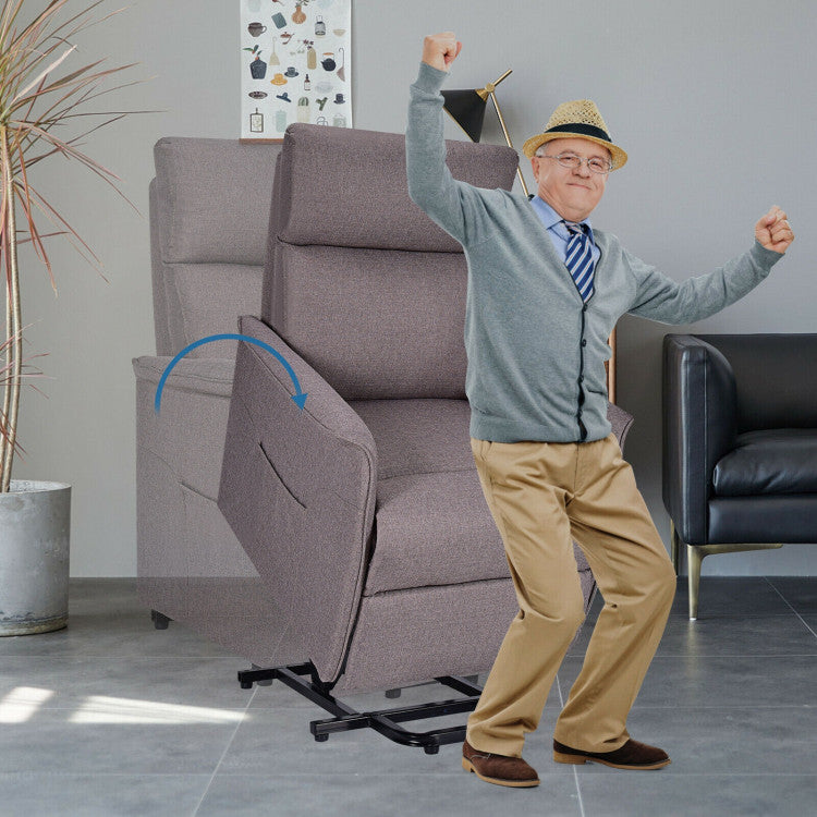 Power Lift Massage Recliner Chair Soft Warm Fabric Sofa Lounge Chair Home Theater Seating with Remote Control and Heavy Padded Cushion for Elderly