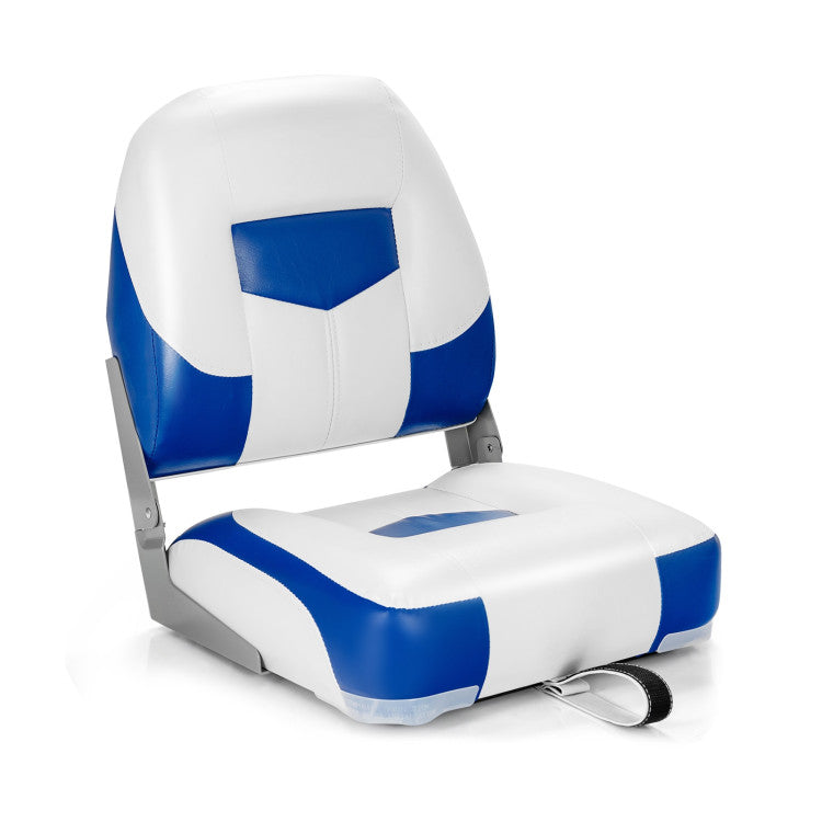 Set Of 2 High Back Folding Boat Seat Fishing Chair with Fully Filled Foam