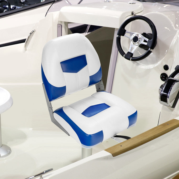 Set Of 2 High Back Folding Boat Seat Fishing Chair with Fully Filled Foam