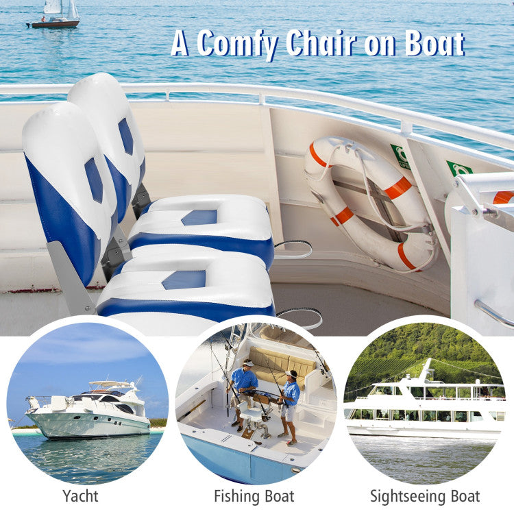 Set Of 2 High Back Folding Boat Seat Fishing Chair with Fully Filled Foam