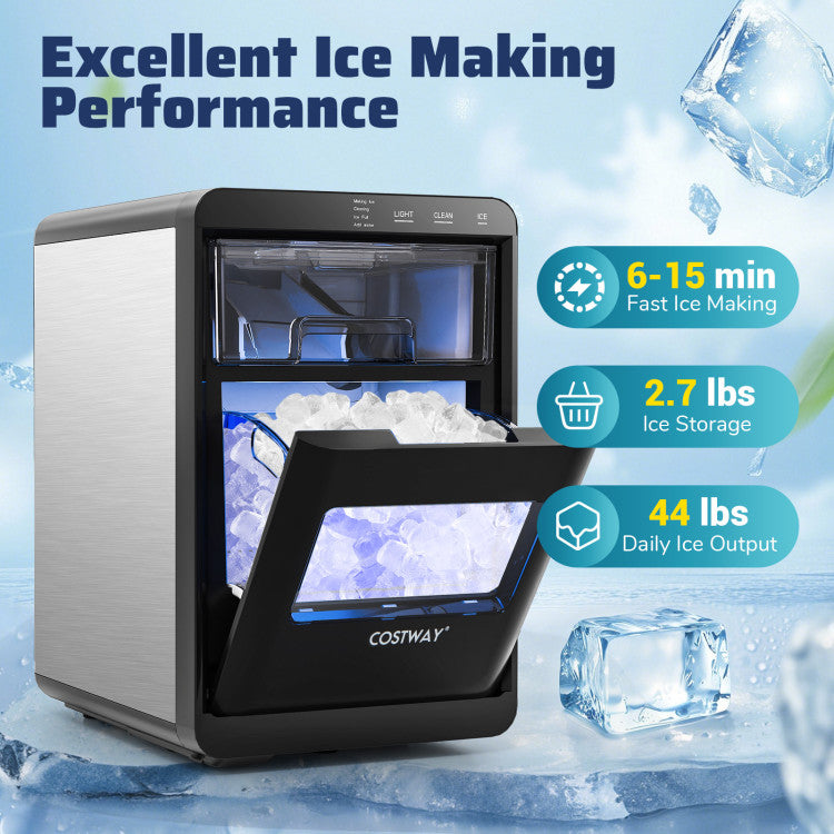 Compact Countertop Ice Maker with Easy Cleaning and Quick Operation