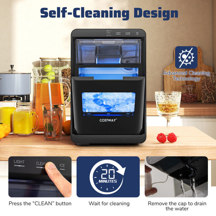 Compact Countertop Ice Maker with Easy Cleaning and Quick Operation