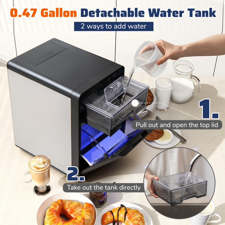 Compact Countertop Ice Maker with Easy Cleaning and Quick Operation