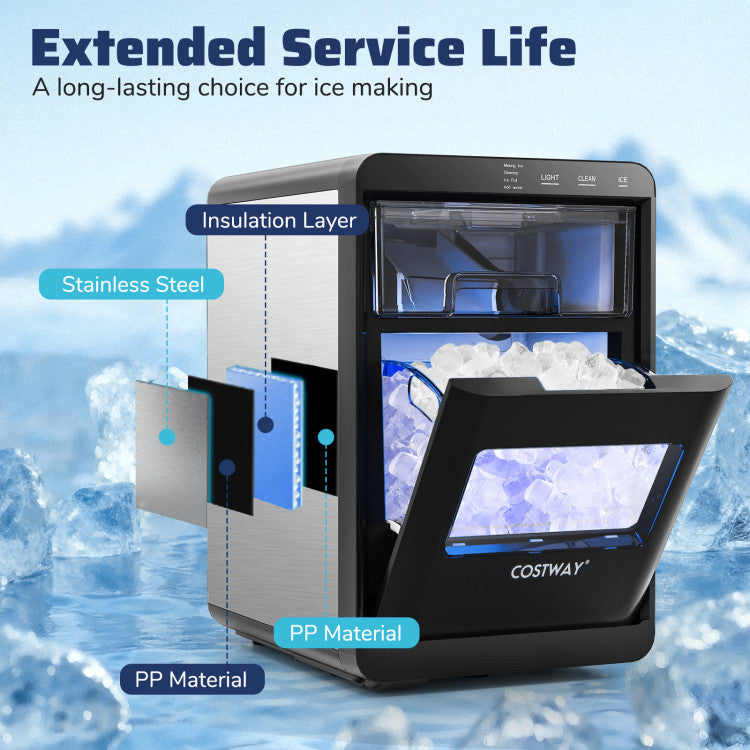 Compact Countertop Ice Maker with Easy Cleaning and Quick Operation