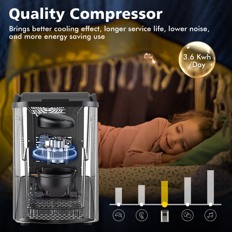60LBS/24H Countertop Nugget Ice Maker Portable Pebble Ice Machine with 24H Timer and Self-Cleaning Function