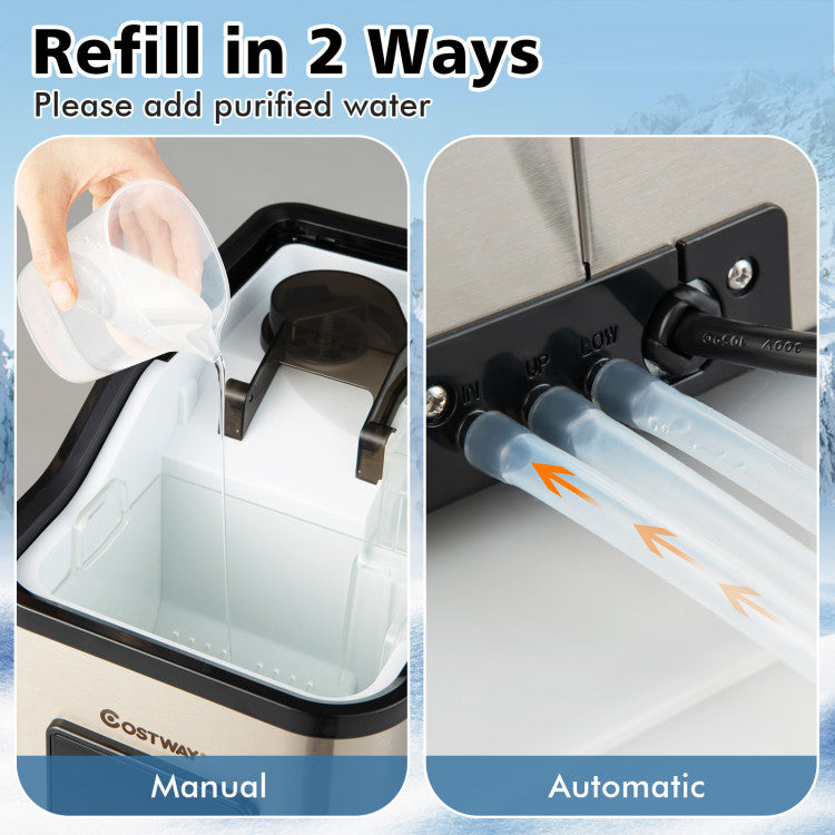 60LBS/24H Countertop Nugget Ice Maker Portable Pebble Ice Machine with 24H Timer and Self-Cleaning Function