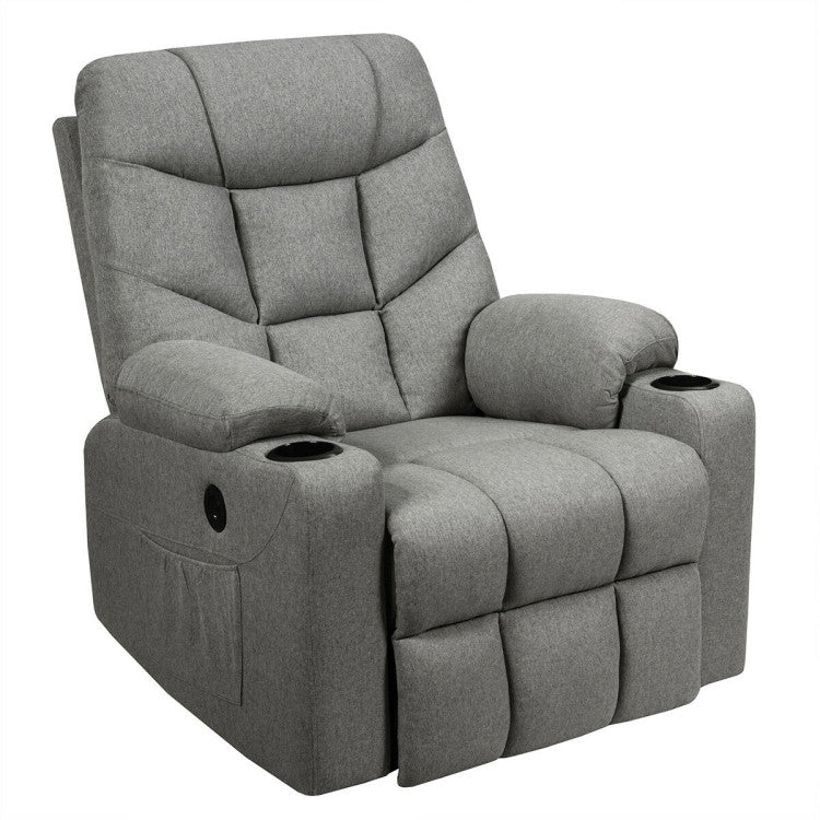 Electric Power Lift Recliner Chair Motorized Massage Sofa Chair with 8-Point Massage and Lumbar Heat for Elderly