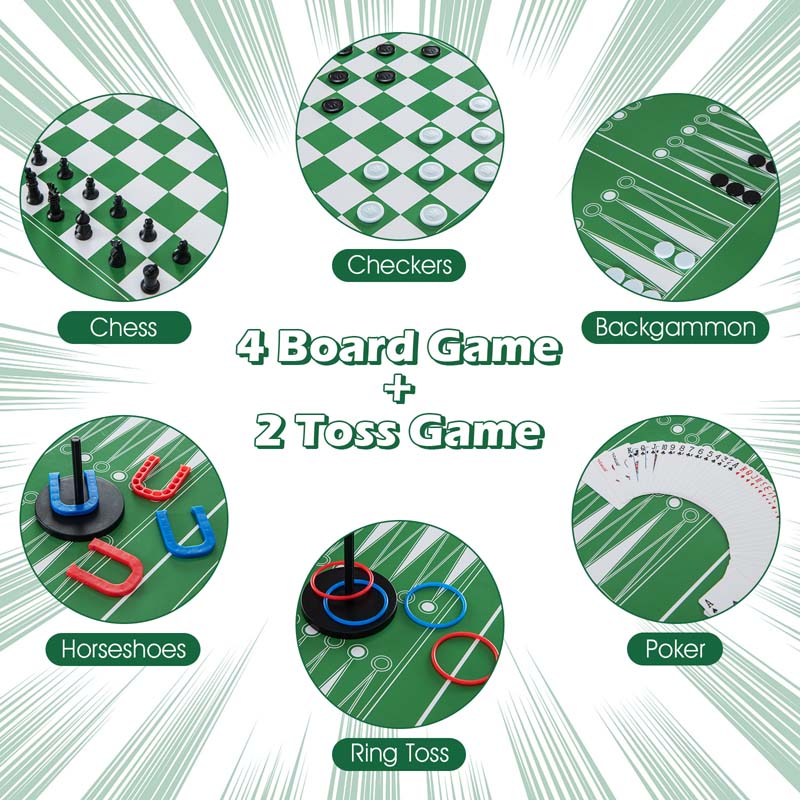 12-in-1 Multi Game Table Set, 48" Combo Game Table with Foosball, Hockey, Ping Pong, Pool, Chess, Bowling, Checkers & Shuffleboard for Home Office Bar