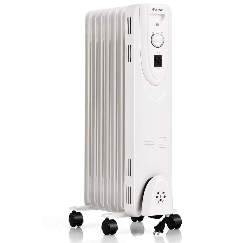 1500W Oil Filled Radiator Heater Portable Electric Space Heater with Thermostat and Overheat Protection