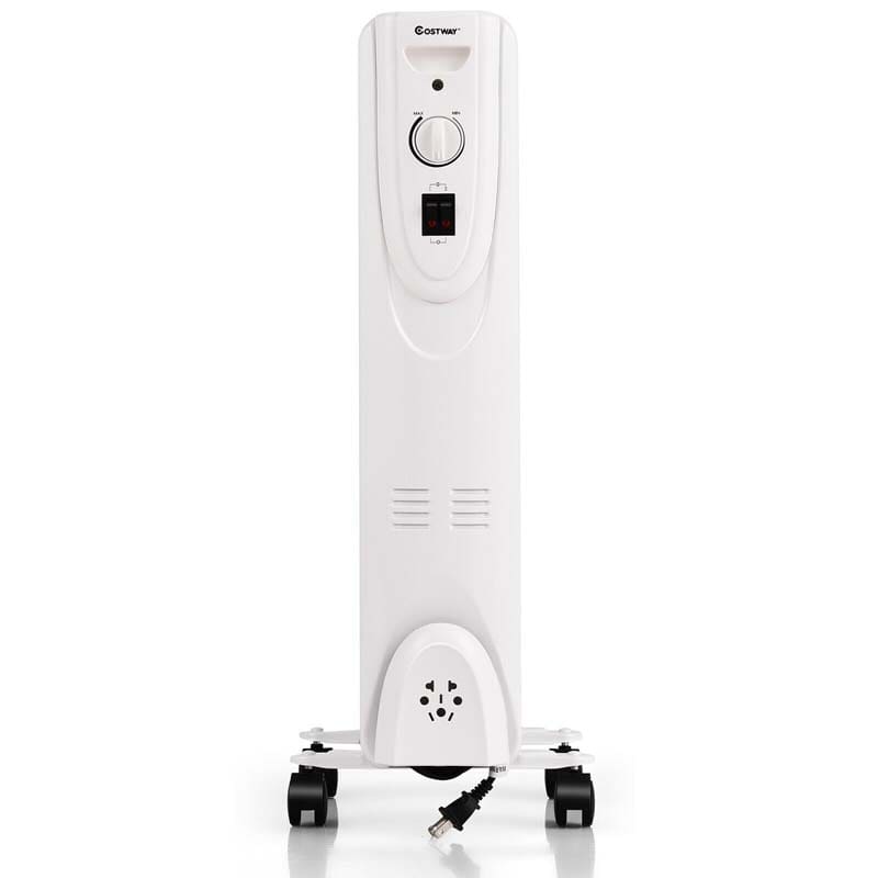 1500W Oil Filled Radiator Heater Portable Electric Space Heater with Thermostat and Overheat Protection