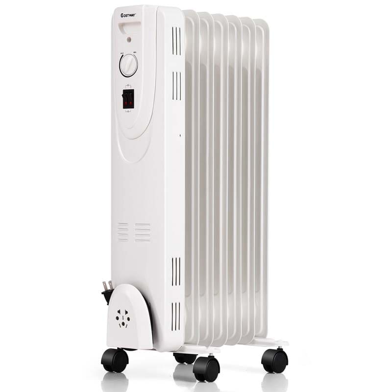 1500W Oil Filled Radiator Heater Portable Electric Space Heater with Thermostat and Overheat Protection