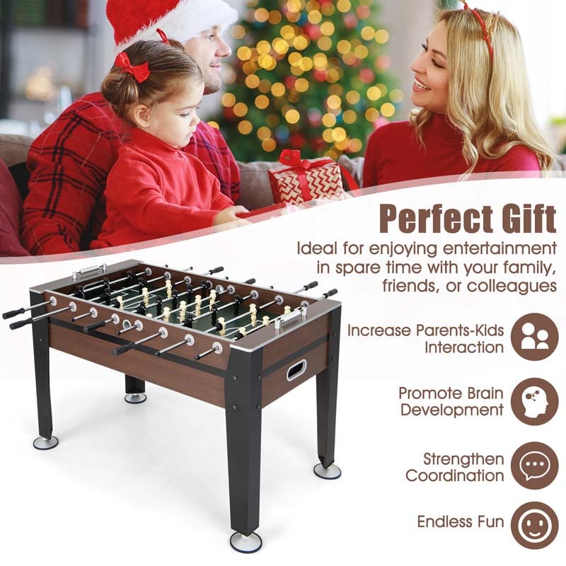 54" Competition Sized Foosball Table for Adults & Kids, Solid Wood Soccer Game Table with 2 Balls for Game Room, Office & Family Entertainment