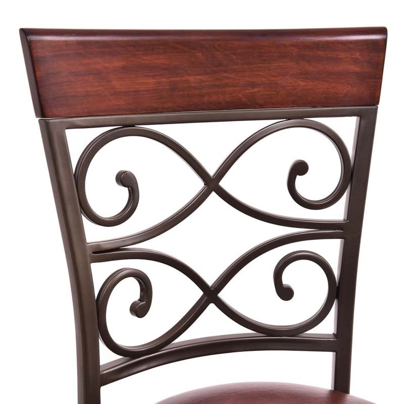2-Pack 30" Counter Height Bar Stools 360 Degree Swivel Vintage Dining Chairs with Leather Padded Seat