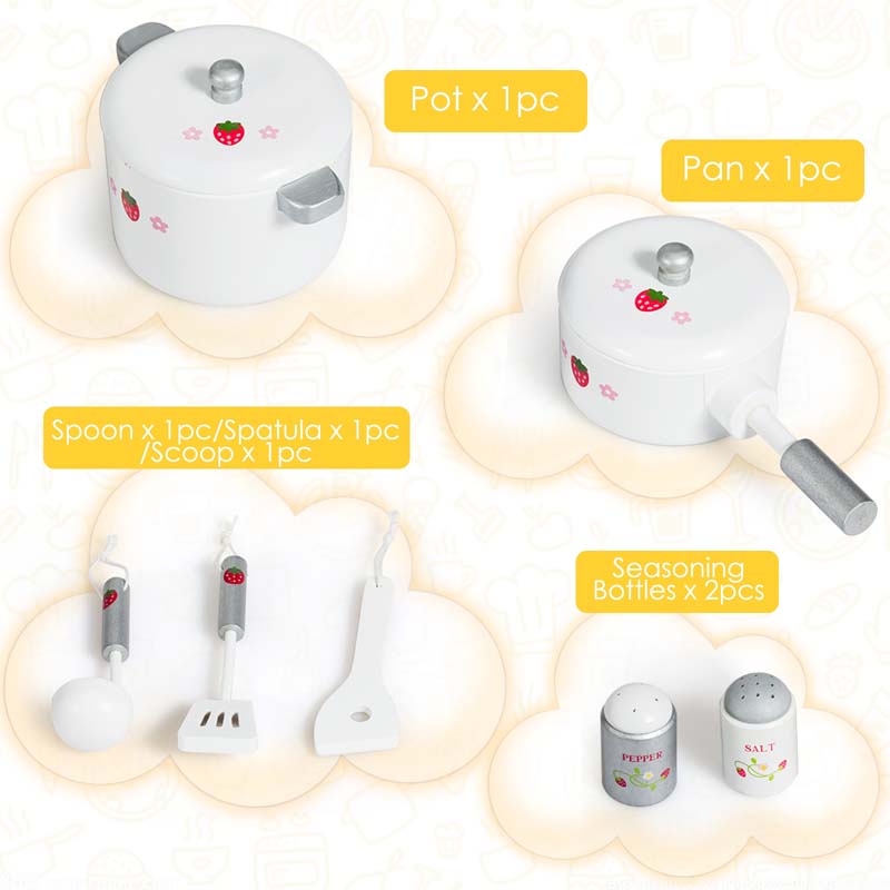 Wooden Kids Kitchen Playset with Simulated Sound, Chalkboard, Water Dispenser, Utensils, Little Chef Pretend Play Kitchen Toy Set Gift