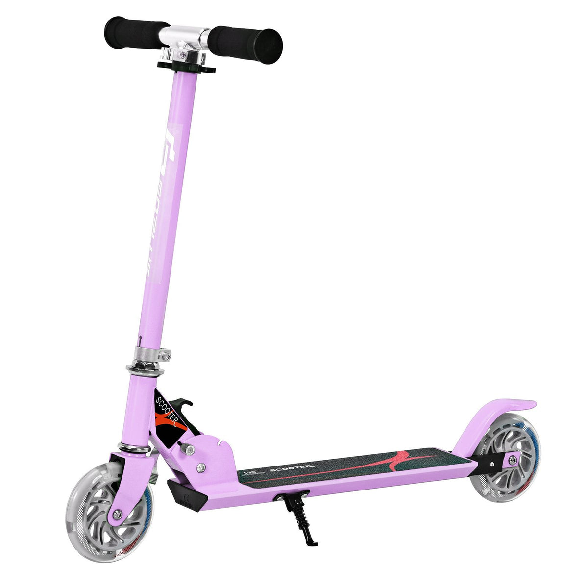 Foldable Scooter for Kid Ages 4-13, Toddler Kick Scooter w/ 2 Light-up Wheels