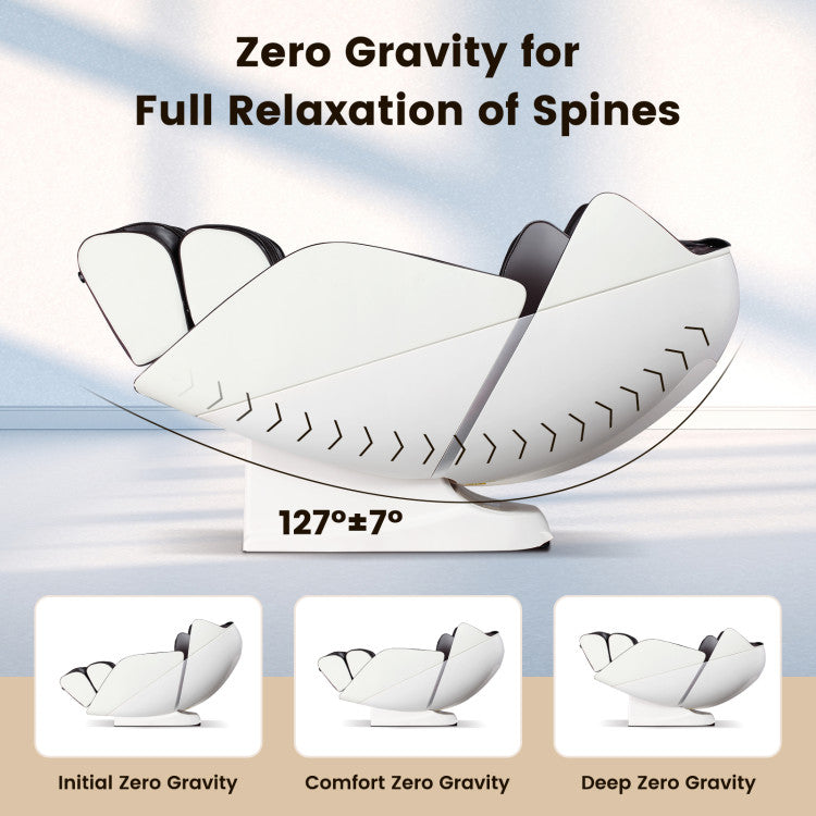 27-Full Body Massage Chair Zero Gravity SL Track Massaging Recliner with Airbags Heating and Foot Rollers