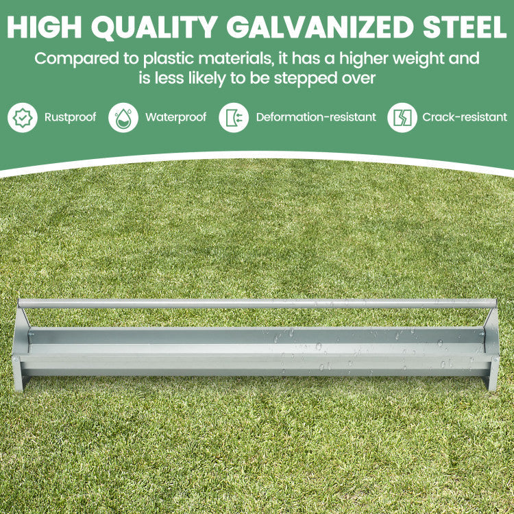 Metal Chicken Feeder Chicken Feeding Trough with Drainage Holes