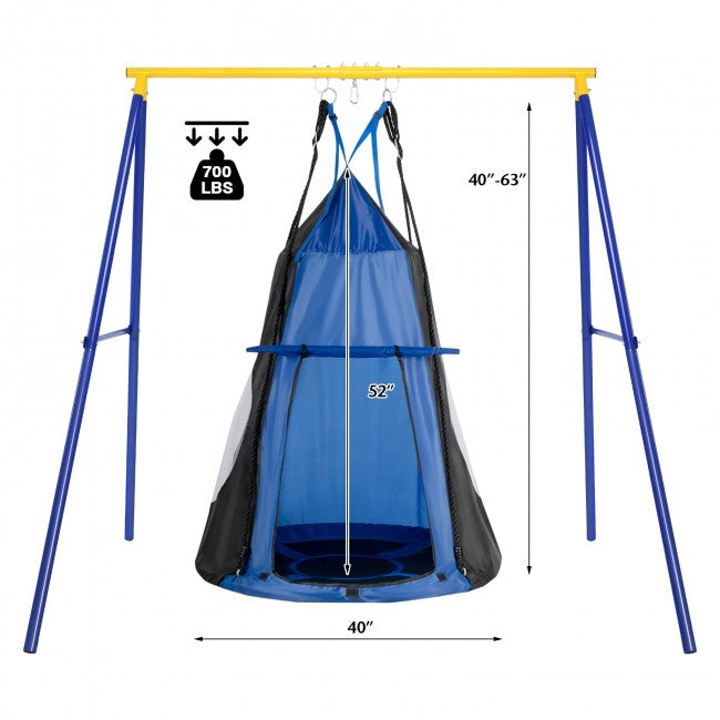 2-in-1 40 Inch Kids Hanging Chair Detachable Swing Tent