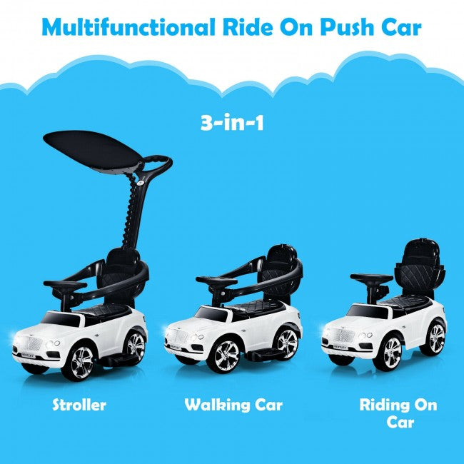 Licensed Bentley Kids Push Car With Removable Canopy