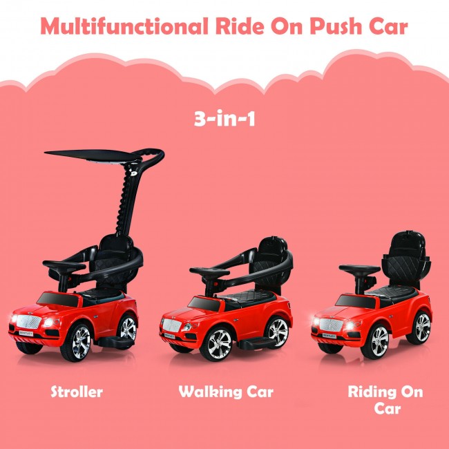 Licensed Bentley Kids Push Car With Removable Canopy