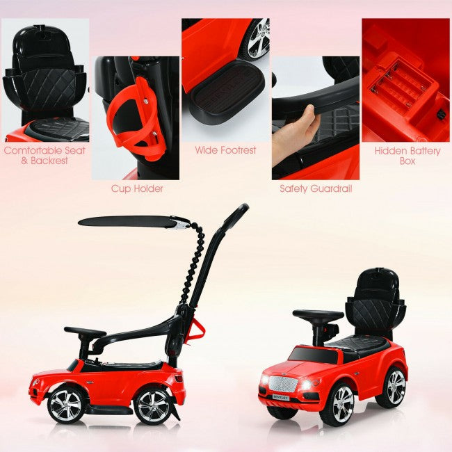Licensed Bentley Kids Push Car With Removable Canopy