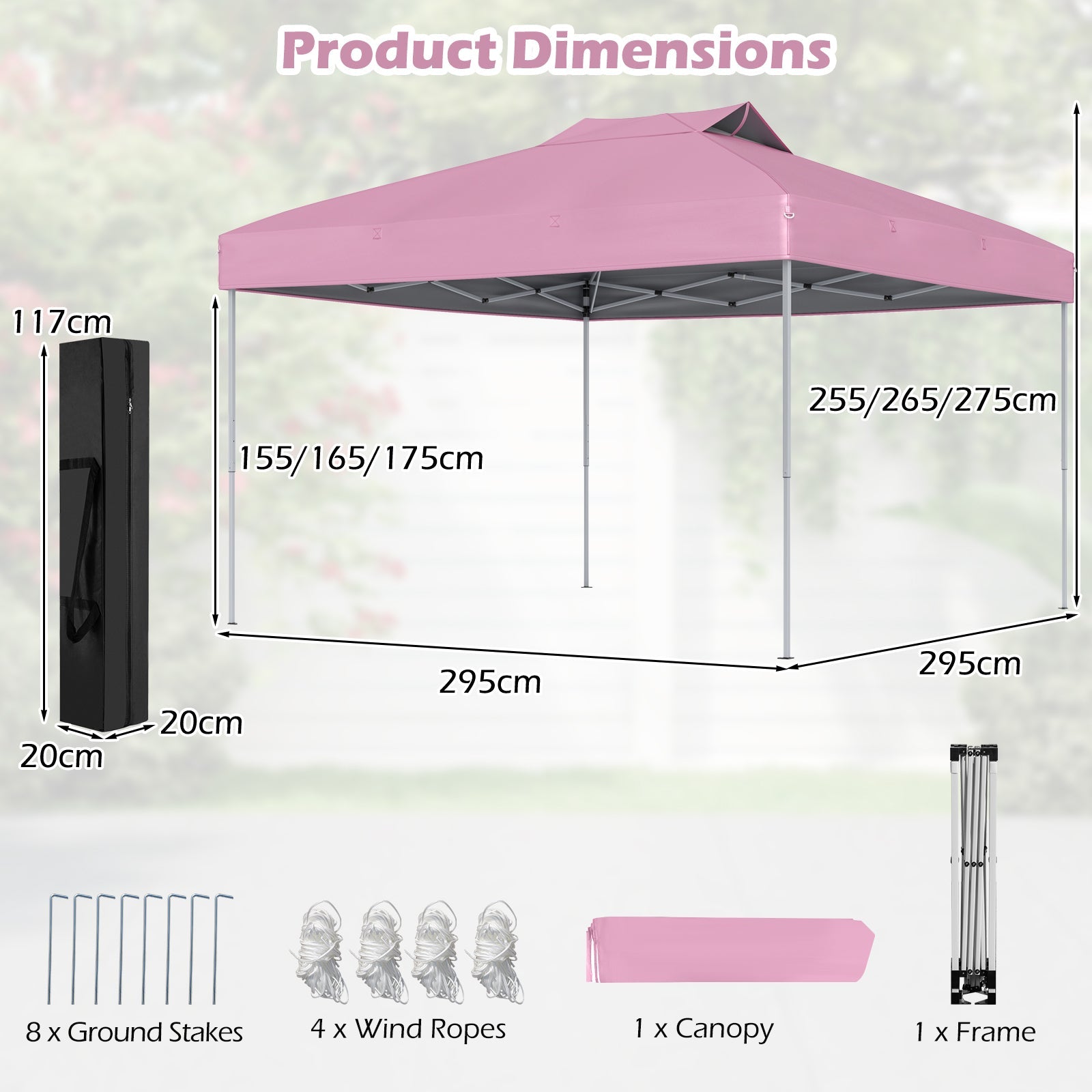 3 x 3M 1-Person Setup Pop up Canopy Tent, Foldable Outdoor Patio Shelter