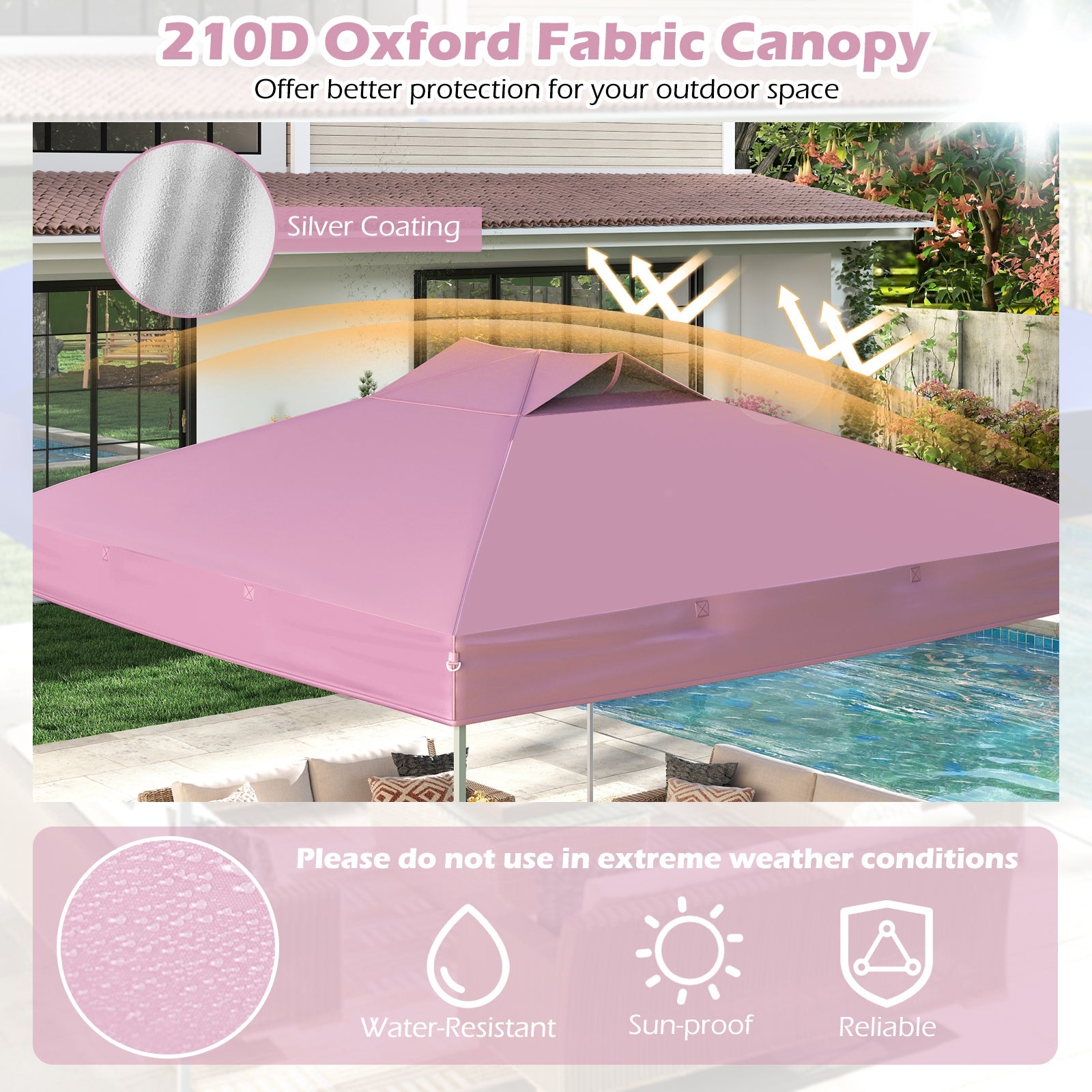 3 x 3M 1-Person Setup Pop up Canopy Tent, Foldable Outdoor Patio Shelter