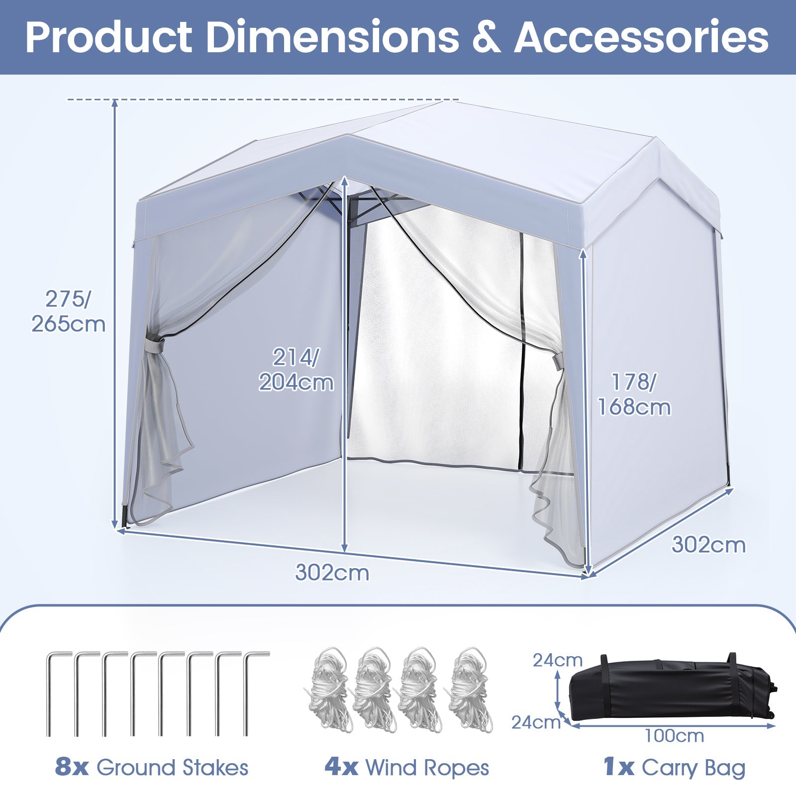 Foldable Screen Patio Shelter Gazebo