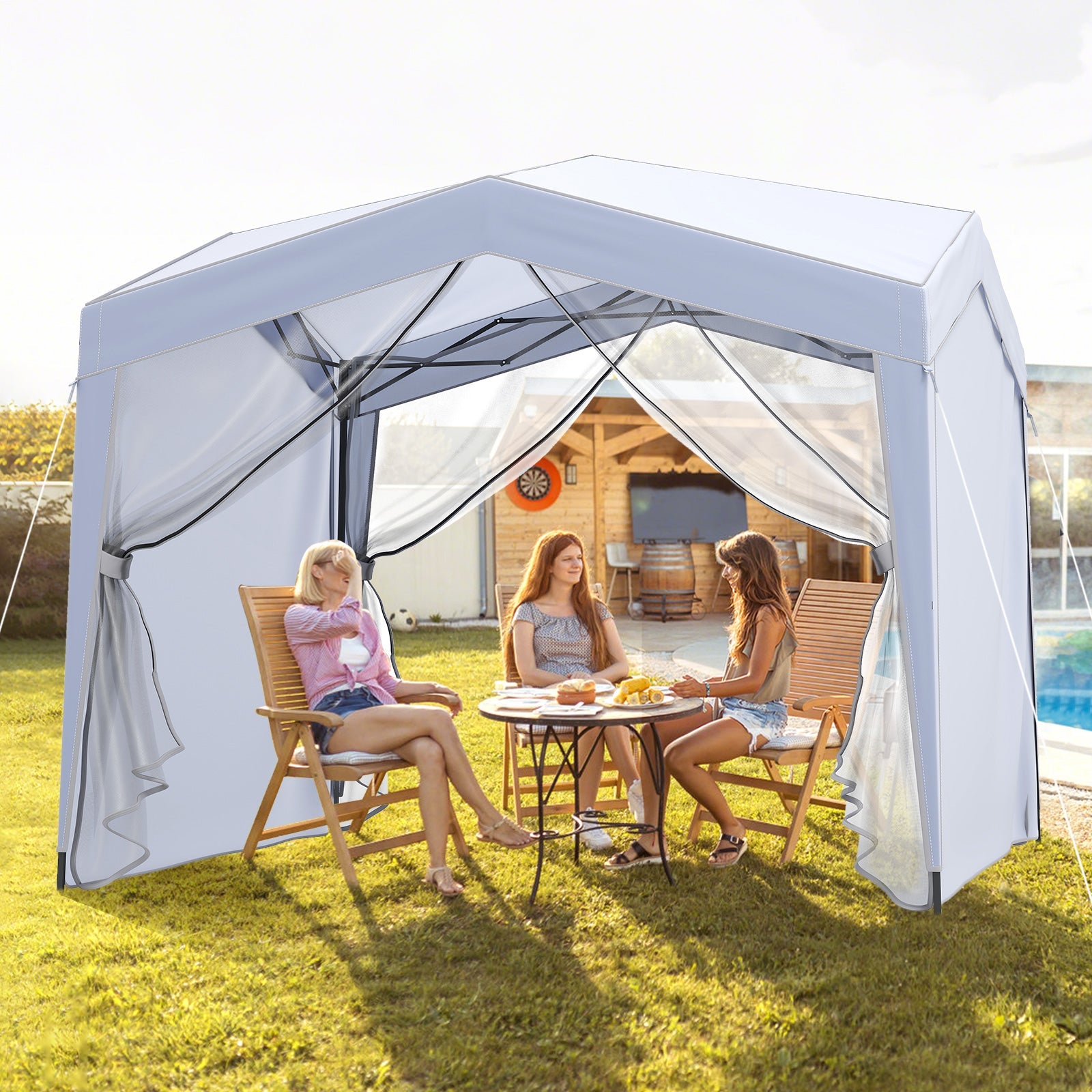 Foldable Screen Patio Shelter Gazebo