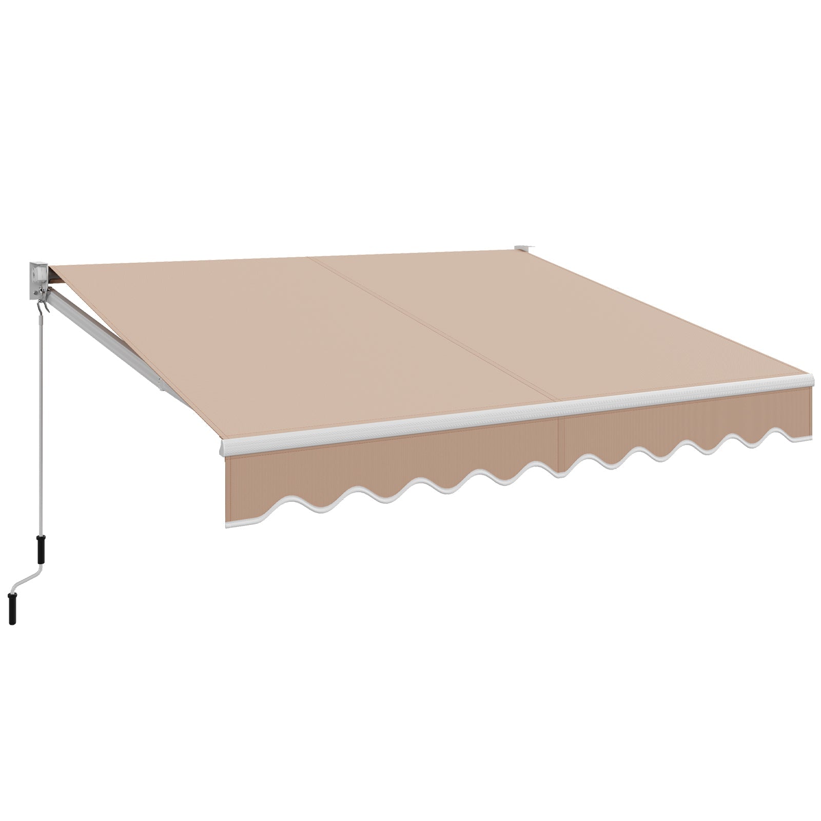 2.5 x 2/2.95M Retractable Awning, Sun Shade Shelter w/Easy Opening Manual Crank Handle