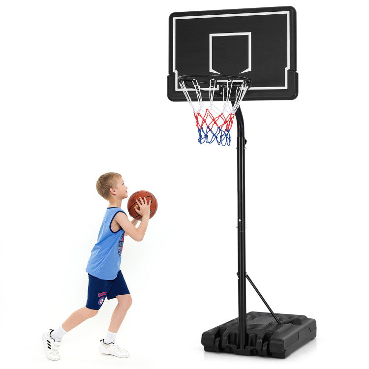 Hikidspace Outdoor Portable Basketball Hoop 6.9-8.5 FT Adjustable Basketball Goal System with Shatterproof PC Backboard and Fillable Base