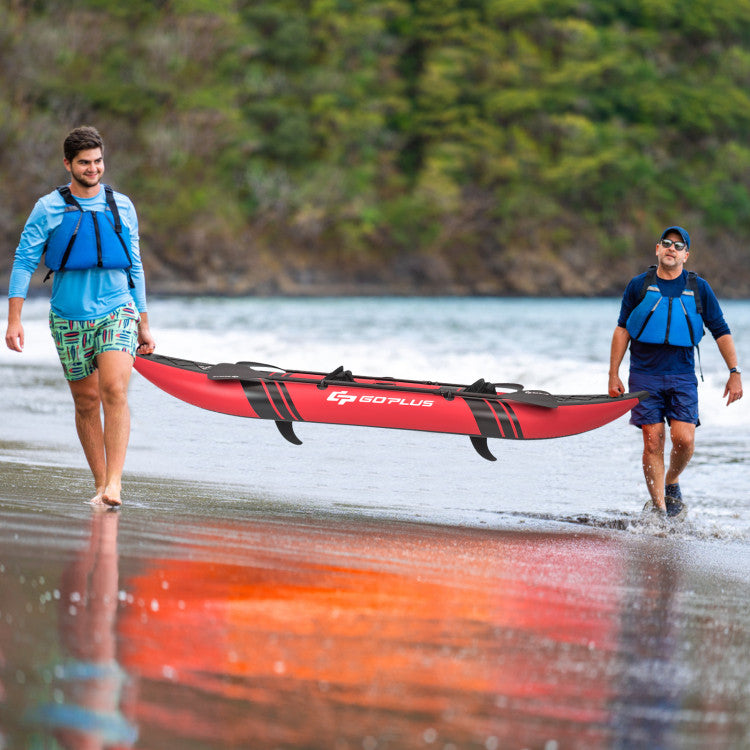Portable Inflatable Kayak 2-Person Touring Kayaks Set with Aluminium Paddles and Carry Bag