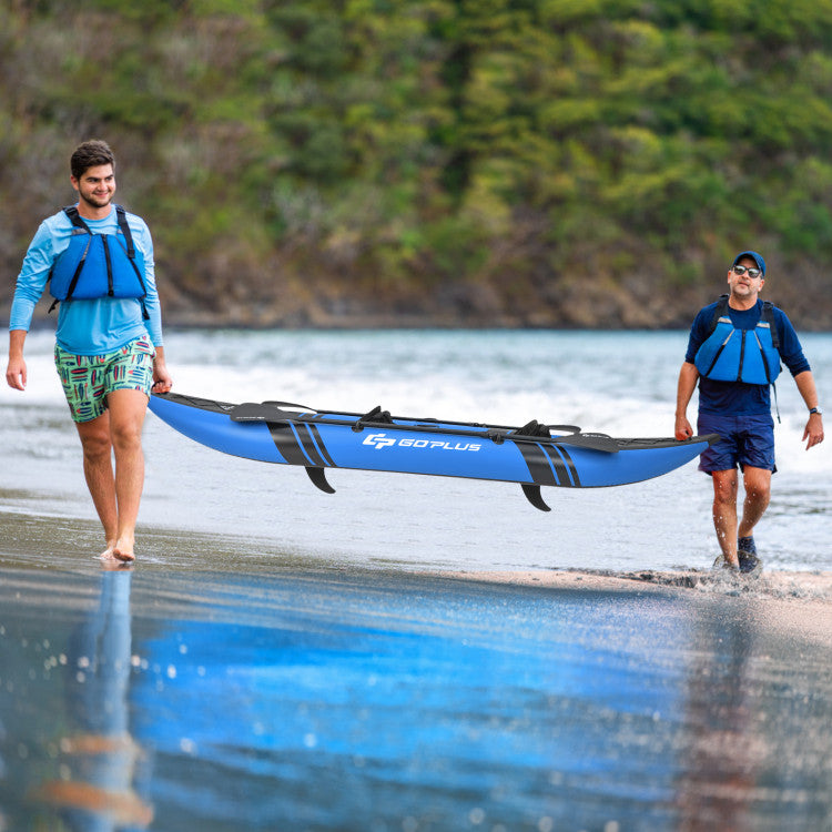Portable Inflatable Kayak 2-Person Touring Kayaks Set with Aluminium Paddles and Carry Bag