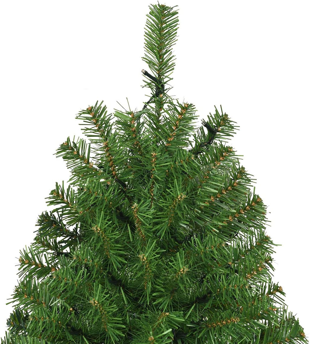 Pre-Lit Artificial Christmas Tree with Multicolored 150 LED Lights and Metal Stand