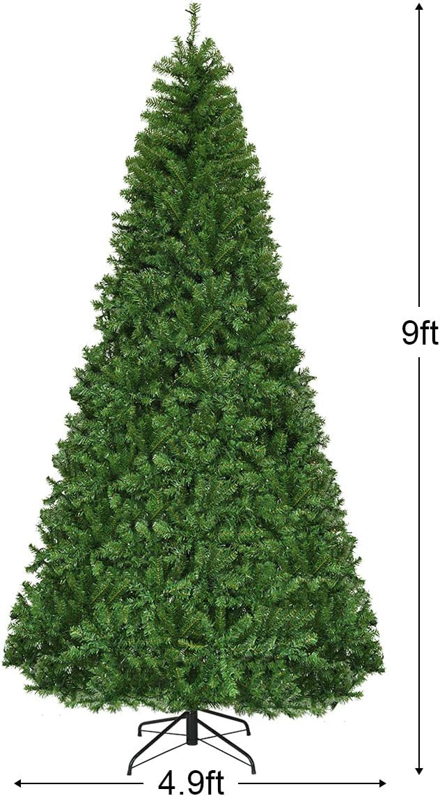 Pre-Lit Artificial Christmas Tree with Multicolored 150 LED Lights and Metal Stand