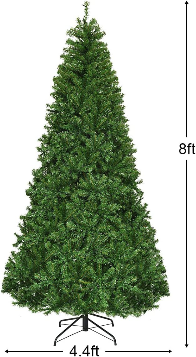 Pre-Lit Artificial Christmas Tree with Multicolored 150 LED Lights and Metal Stand