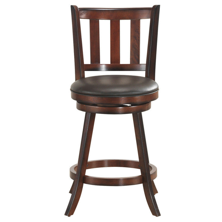 Set of 2 Bar Stools Counter Height Dining Chair 360 Degree Swivel Barstool Set with Cushion