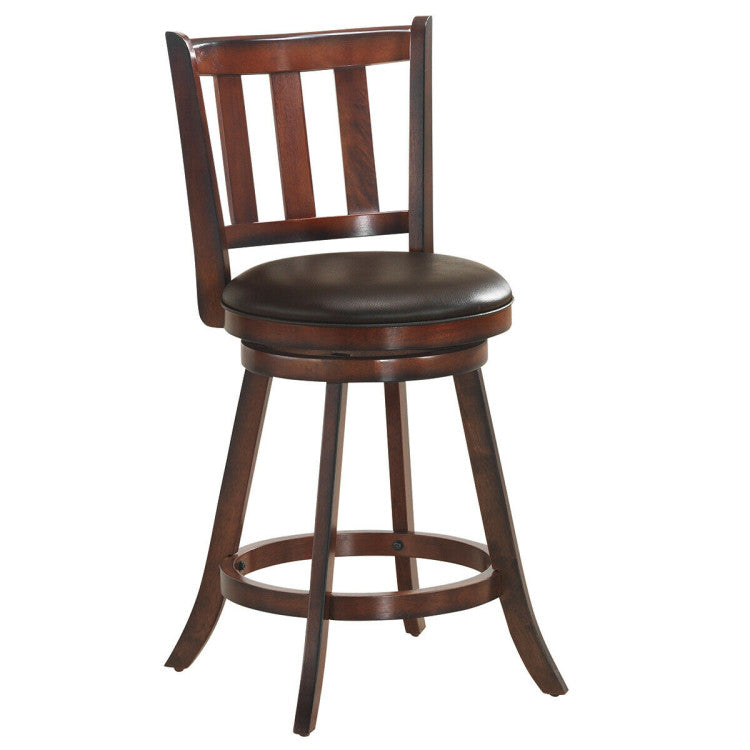 Set of 2 Bar Stools Counter Height Dining Chair 360 Degree Swivel Barstool Set with Cushion