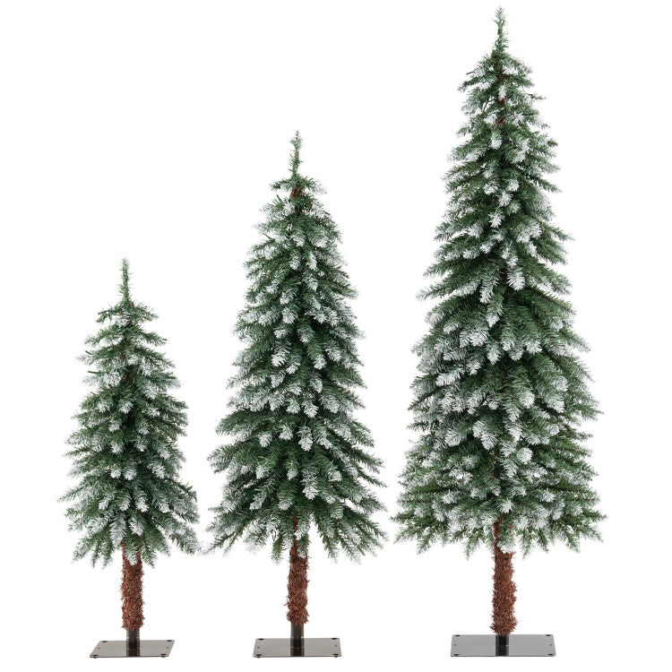 Set of 3 Pre-Lit Christmas Tree with LED lights
