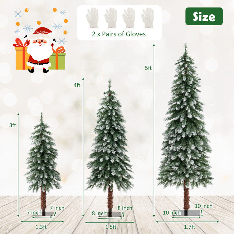 Set of 3 Pre-Lit Christmas Tree with LED lights