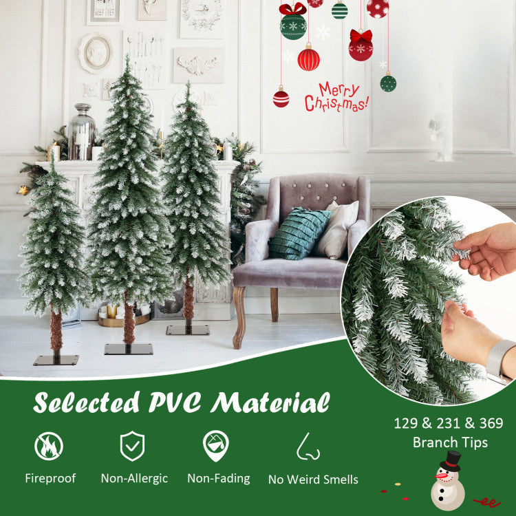 Set of 3 Pre-Lit Christmas Tree with LED lights